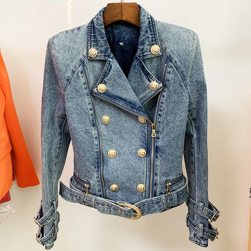 jean jacket with gold buttons