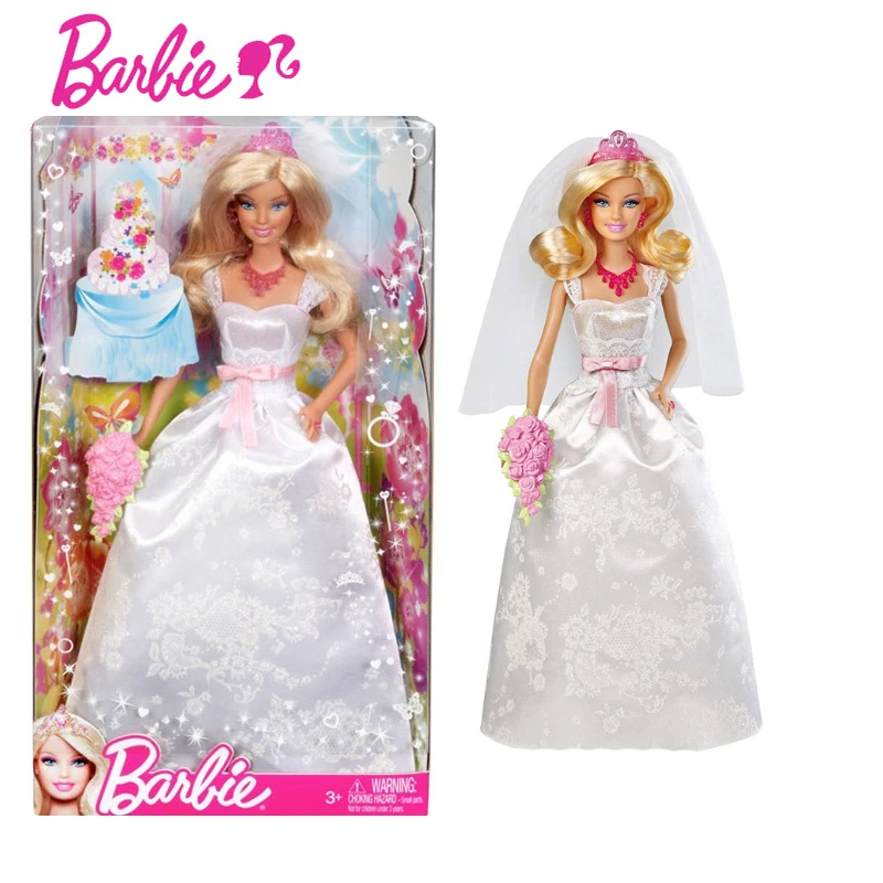 Свадебная кукла невеста Кен Жених пары настоящая кукла Барби коллекция Свадьба Рождество День Святого Валентина подарок девушки мечта X9444 - Цвет: Barbie bride