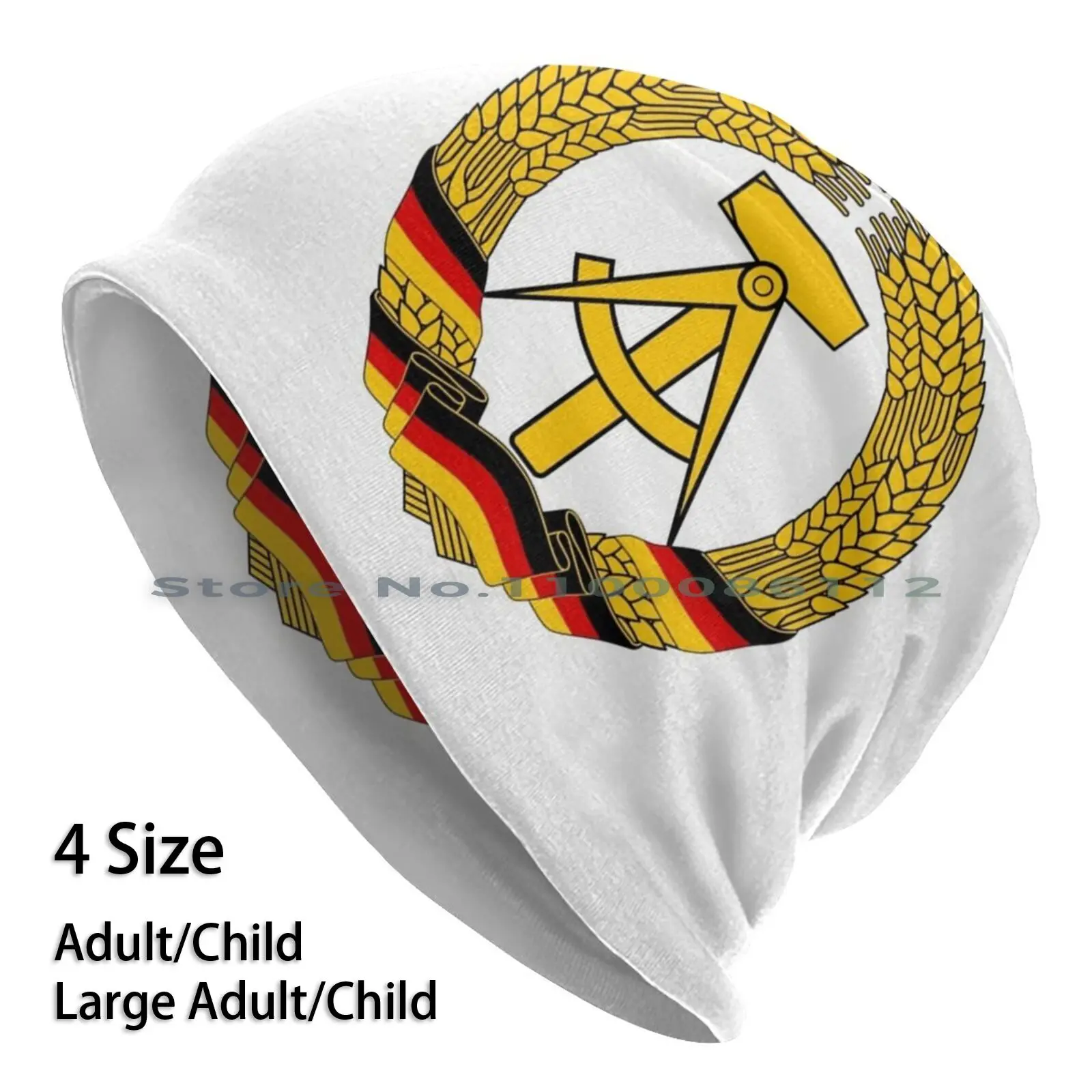 

Coat Of Arms Of The Gdr Beanies Knit Hat East Germany Hammer Sickle Soviet Ussr Coat Of Arms Flag Banner Republic Honecker Sed