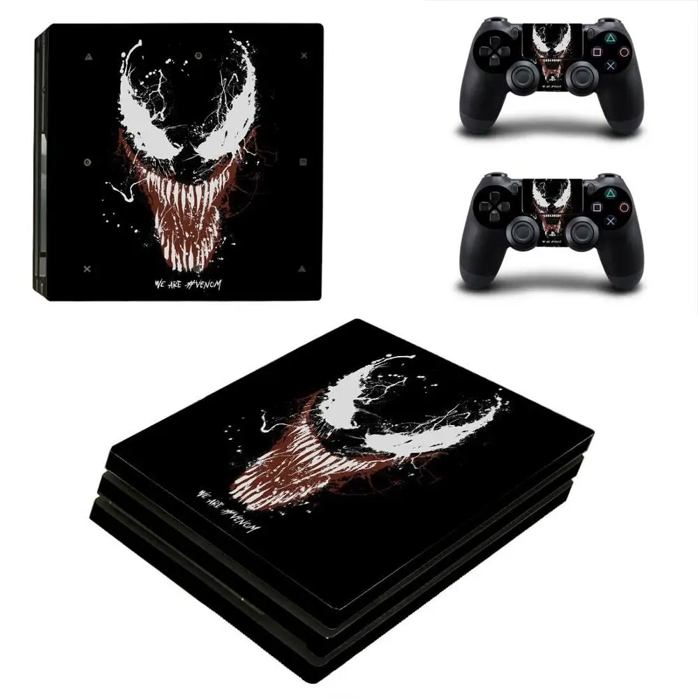Venom PS4 Pro кожи виниловая наклейка, стикер для sony Playstation 4 Pro консоли и 2 контроллеры PS4 Pro игровые аксессуары