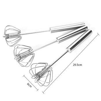 

Semi-automatic Mixer Egg Beater Manual Self Turning Whisk Hand Blender Egg Cream Stirring Kitchen Baking Stainless Steel Tool