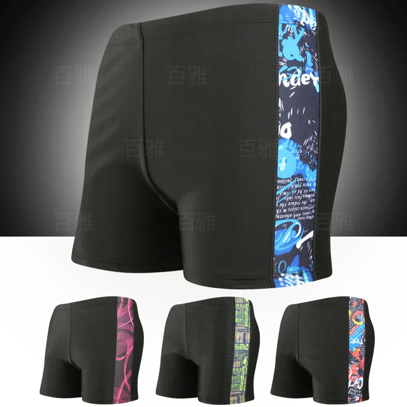 

Adult MEN'S Swimming Trunks Beach Shorts Plus-sized Boxer Printed Anti-Awkward Korean-style Seaside Swimwear Yk64001