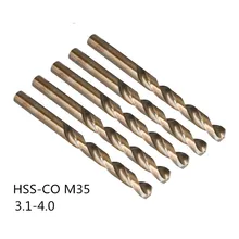 2 шт спиральные сверла 3,1, 3,2, 3,3, 3,4, 3,5, 3,6, 3,7, 3,8, 3,9 4 мм HSS-CO M35 сталь прямой стебель для нержавеющей стали