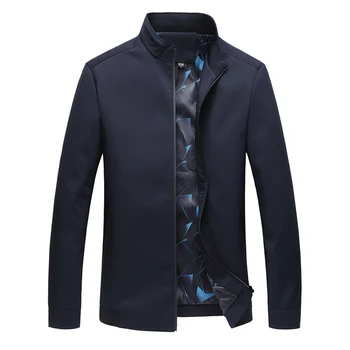 

New Business Casual Men's Stand Collar Jacket Coat Spring Autumn Male Classic Style middle-aged Father Loaded Man Coat