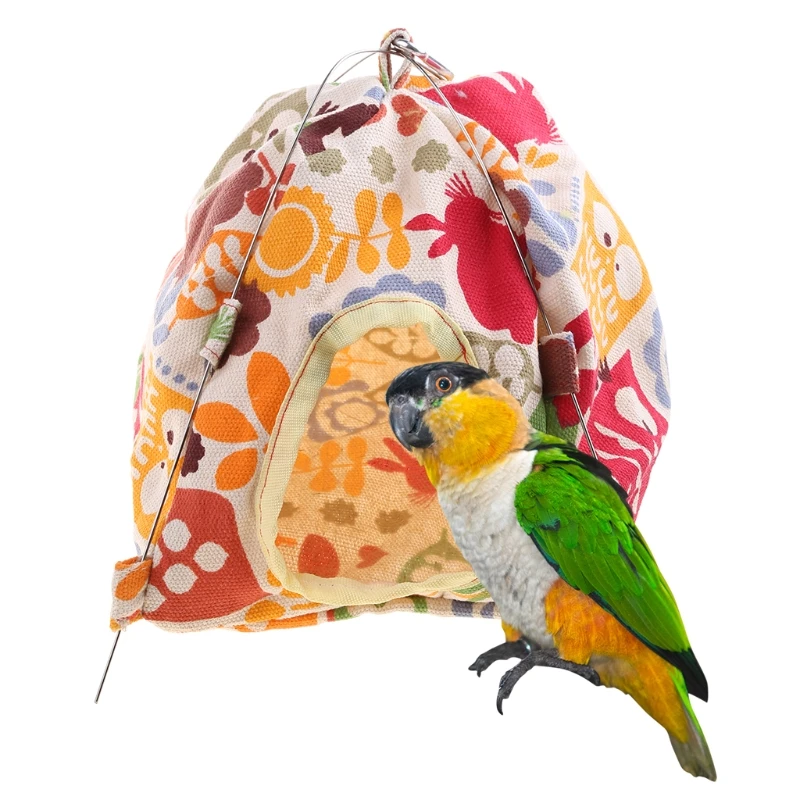 Bird Parrot Nest House Bed Habitat Cave Hanging Tent Parakeet Sleep Hut Hammock Birds Supplies S/L C42