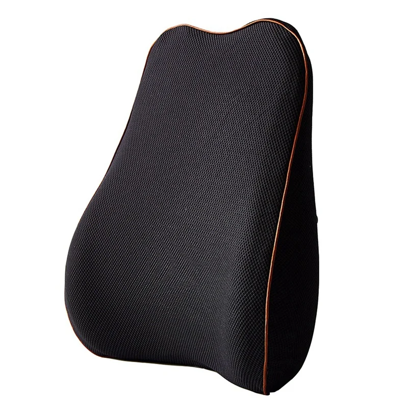 Car Seat Lumbar Support Office Chair Low Back Cushion Pillow Waist Protection Memory Cotton Black Car Product Posture Correction