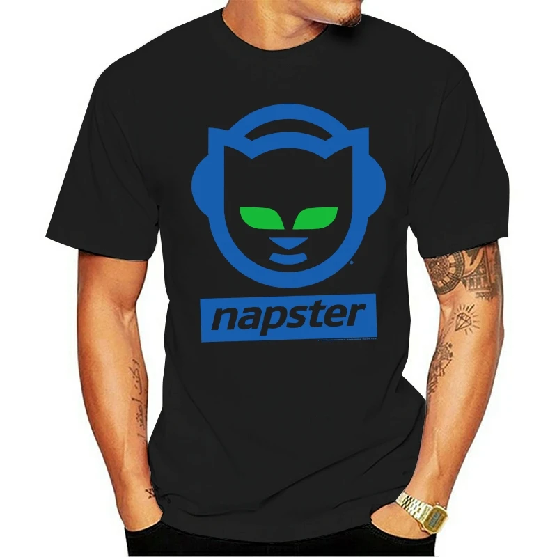 Napster Chat Casque Logo Hommes T Shirt Noir Aliexpress