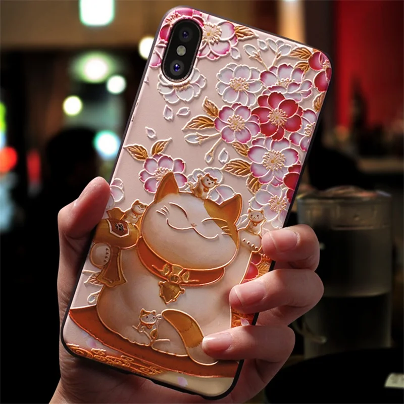 LISCN чехол для телефона iPhone 5 5S SE 6 6s 6plus 6s Plus 7 8 7Plus 8Plus X XS XR Xs Max 11 11 Pro 11 Pro Max противоударный милый чехол - Цвет: Cherry Cat