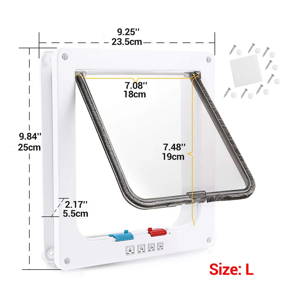 Pet дверной кошка собака щенок 4 Способа Блокировки безопасные двери для дома средней длины; маленькие и большие размеры с замочком нежный