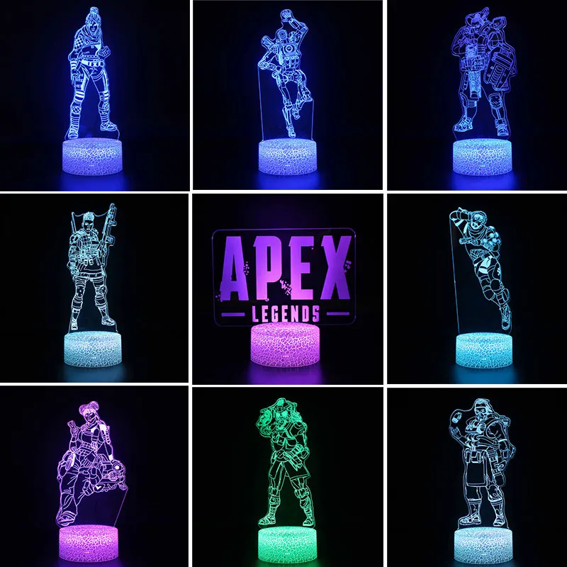 APEX Legends Hero Red Dead Redemption 2 Figure Anime Night Light for Children 3D Acrylic LED Nightlamp Illusion Table Lamp Gifts