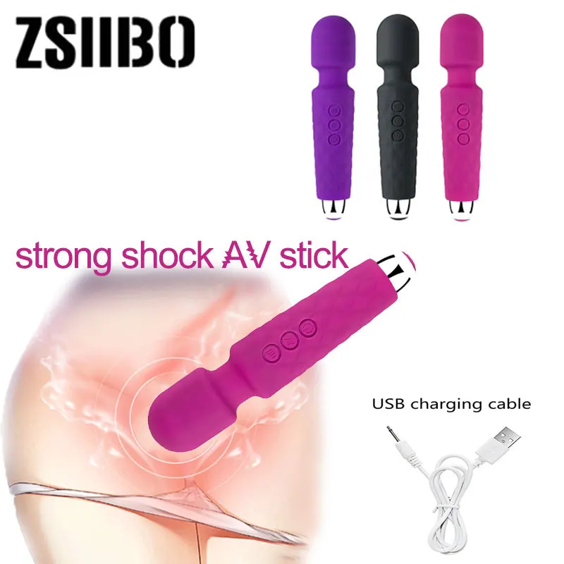 Charging strong shock AV stick Female masturbation super strong vibration massage stick G Spot Sex Toys For Women