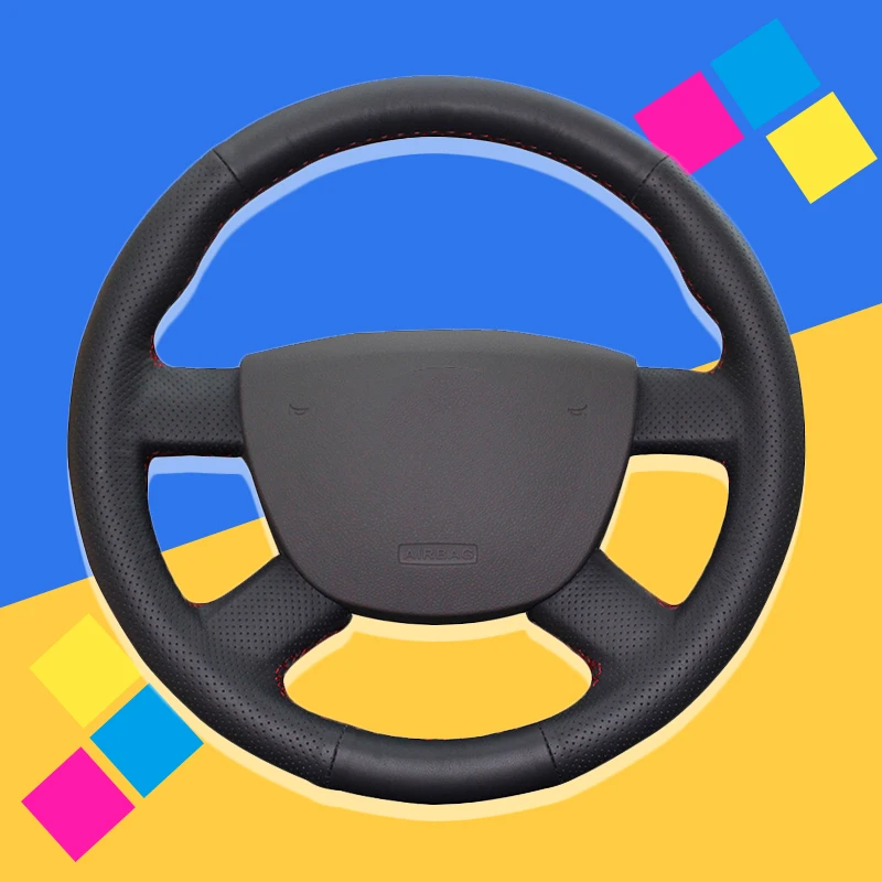 Авто оплетка на крышке рулевого колеса для Ford Kuga 2008-2011 Focus 2 2005-2011 C-MAX 2007-2010 Transit 2010 колпаки для автомобильных колес