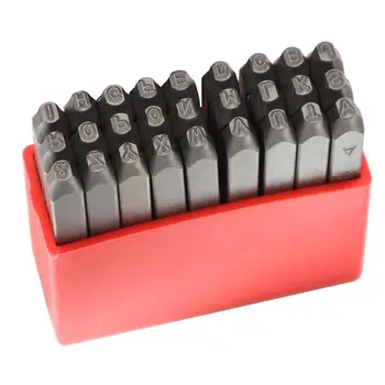 

3/32"(2.5mm) Steel Uppercase Letter Reverse Punch Metal Stamp Set High Hardness Carbon Ball Pein Hammer for Mold Jewel MakingDie
