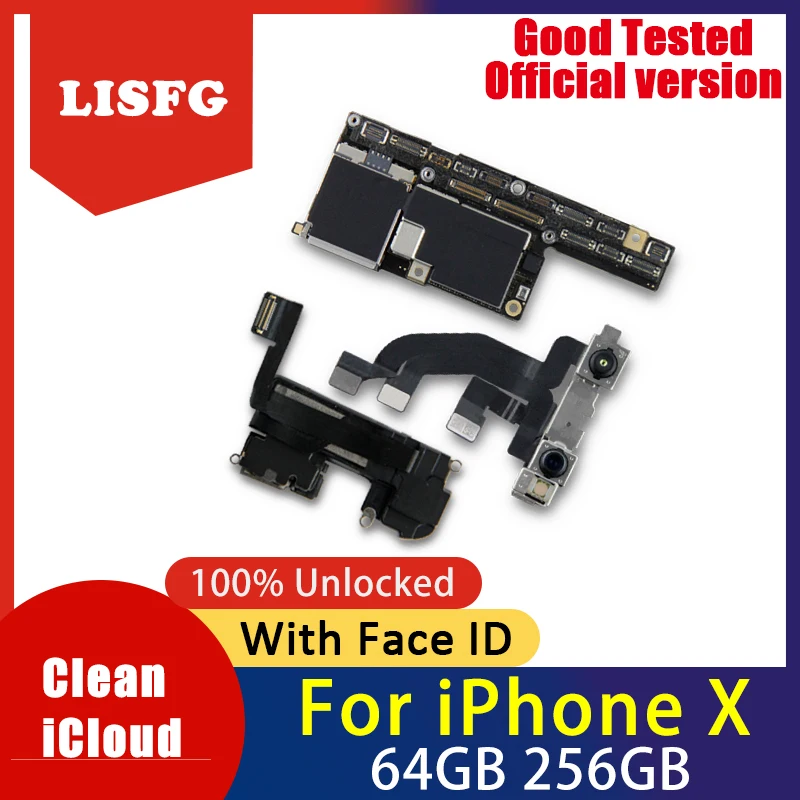 

64GB/256GB for iphone X motherboard with Face ID/without Face ID,Free iCloud for iphone x Mainboard with IOS System Logic board