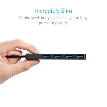 

USB Hubs USB 3.0 Ultra Slim Data Hub For Macbook Pro/mini IMac Surface Pro XPS Notebook PC USB Anker Brand