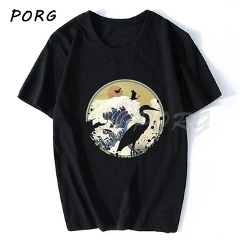 

Crane Waves Vintage New Design T-Shirt Japanese Style High Quality Short Sleeve Men Tshirt Casual Summer O-Neck T Shirt 2020