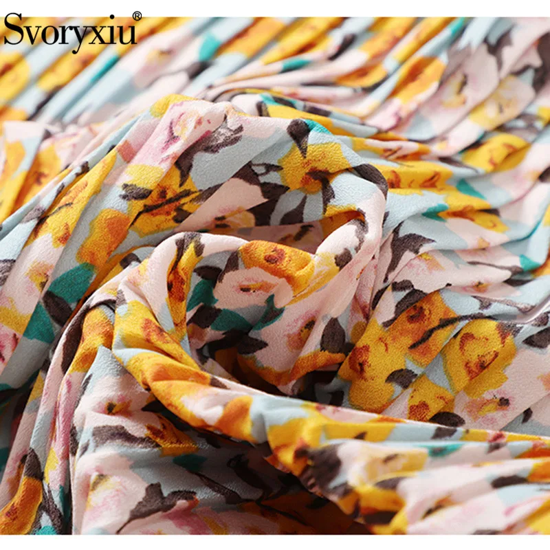 Svoryxiu Elegant Flower Print Bohemian Holiday