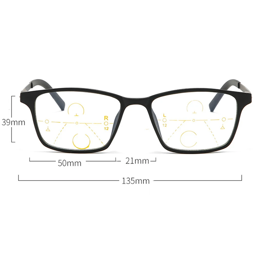 No Screws Tr90 Frame Anti-fatigue Lens Men Women Progressive Multifocus Reading Glasses Add 75 100 125 150 175 200 To 400 6