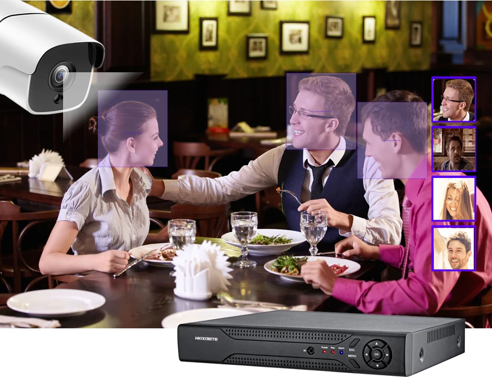 Распознавание лица POE 5MP комплект видеонаблюдения 8CH NVR CCTV система 5 мегапикселей Всепогодная CCTV безопасность POE IP камера
