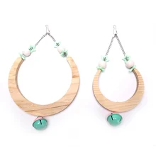 Подвесной гамак-качели для попугаев, подвесная игрушка-колокольчик, клетка для домашних животных, деревянные жевательные игрушки для птиц Подвесной гамак-качели для попугаев, подвесная игрушка-колокольчик, клетка для домашних животных, деревянные жевательные игрушки для птиц