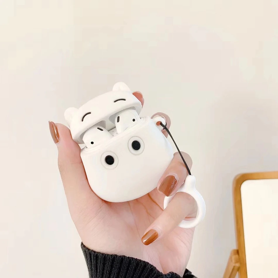 Силиконовый наушник 3D шоколадные бобы чехол для AirPods 2 Чехол милый Бегемот стежка медведь мультфильм крышка аксессуары для Apple Air Pods