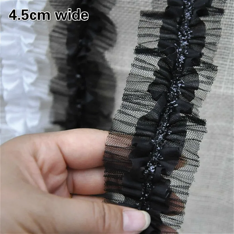Exquisite Center Crumpled Double Chiffon Mesh Lace DIY Ladies Clothes Doll Cake Skirt Headdress Applique Accessories Decoration