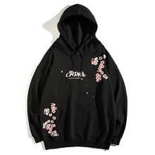 Outono com capuz camisola masculina bordado solto flor de ameixa bordado suéter solto preguiçoso vento casal conjunto de fundo topo moda