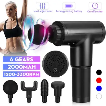 

Cordless Electric Muscle Gun USB Smart Muscle Fascial Body Relax Therapy Massager Percussive Vibration Pain Relief Machine