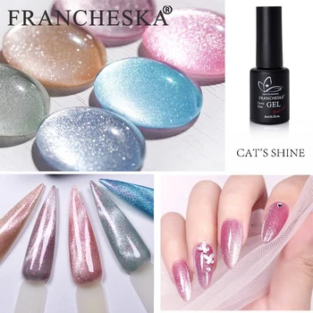 

New 6 Color Cat Eyes Nail Polish Gel Spar Wide Cat's Eye Manicure Lacquer Varnish Soak Off Manicure DIY Nail Art Glue TSLM1