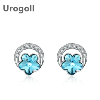 

Fashion Girl Earring Pure 925 Sterling Silver Flowers Crystal Inlaid Zircon Women's Sweet Earrings Commemorative Gift