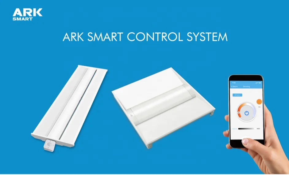 ARK APP smart control system daylight motion sensor smart CCT tunable 2x2ft 2x4ft 30w 40w LED troffer light