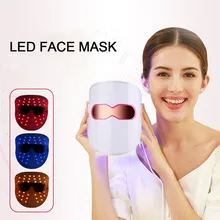 Светодиодный маска для лица, терапия, 3 цвета, маска для лица, машина для фотонной терапии, светильник для ухода за кожей, удаление морщин и акне, красота лица для домашнего использования