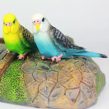 

3D Lovely Simulation Parrot Parakeet Miniature Landscape Animal Model Lawn Figurine Artificial Bird Props Home Party Supplies