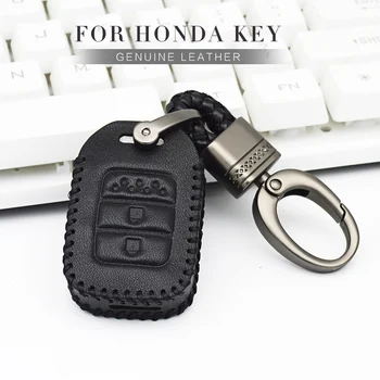 

Car Leather Key Case Cover for Honda Jazz PCX Civic 2017 2018 2019 4D HRV Forza Accord Fit Freed Vezel CRV Pilot Key Accessories