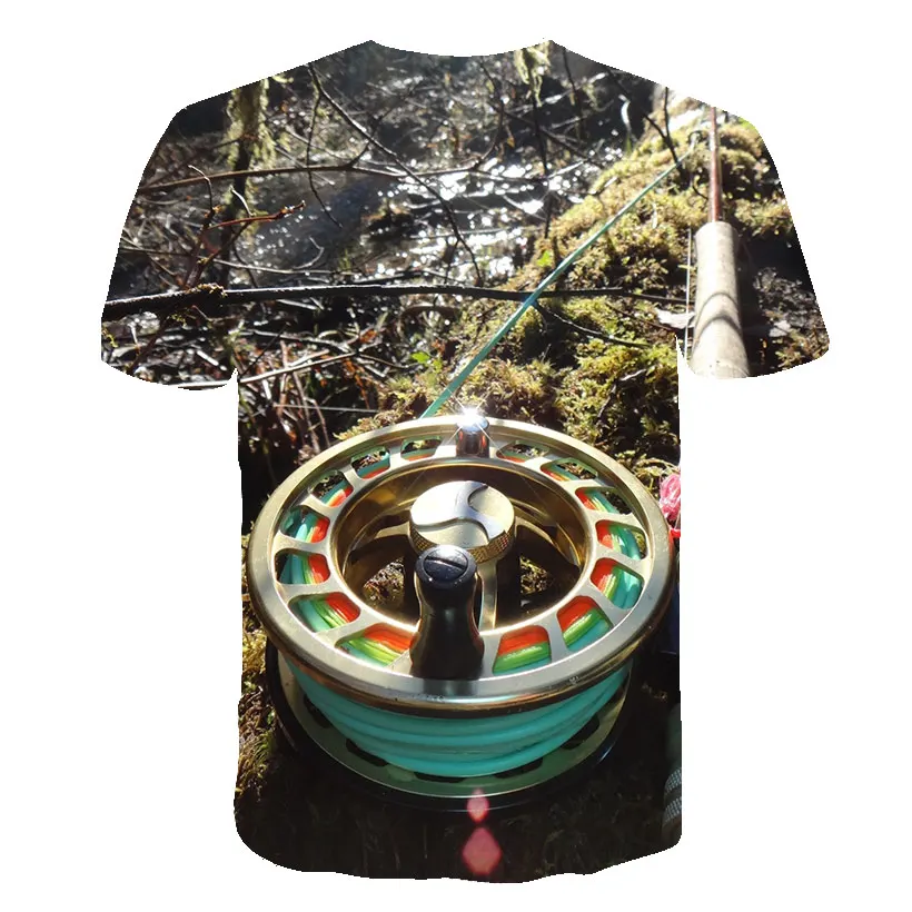 Детская футболка с рыбкой футболка с 3d принтом Забавные футболки футболка в стиле хип-хоп для мальчиков и девочек одежда с рыбаком, рыболовом, металлом повседневные топы