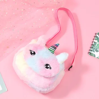 

Cute Unicorn Plush School Kawaii Multifunctional Shoulder Messenger Bag Large Pencil Bag Stationery Gift Bag