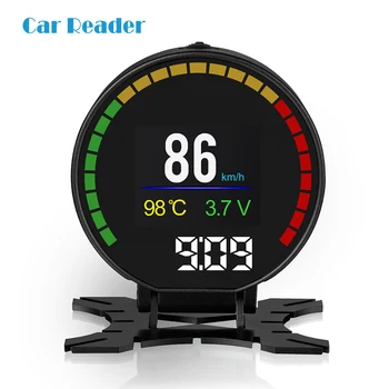 

HUD P15 HD OBD Digital Speed Display Car Speedometer OBD2 Oil Water Temp Gauge Code Reader Turbo Boost Pressure Meter Alarm