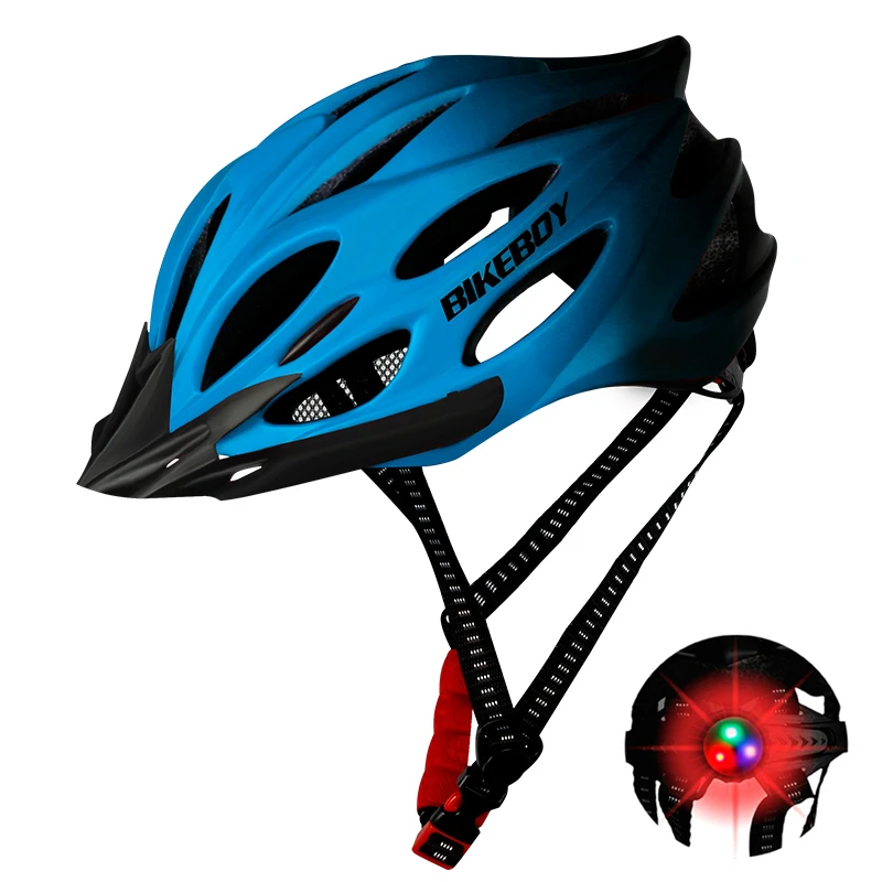 Мужской велосипедный шлем со светодиодным мигающим светом велосипедный шлем L 58-61 см MTB дорожный горный шлем велосипедный шлем велосипед для взрослых - Цвет: blue 2