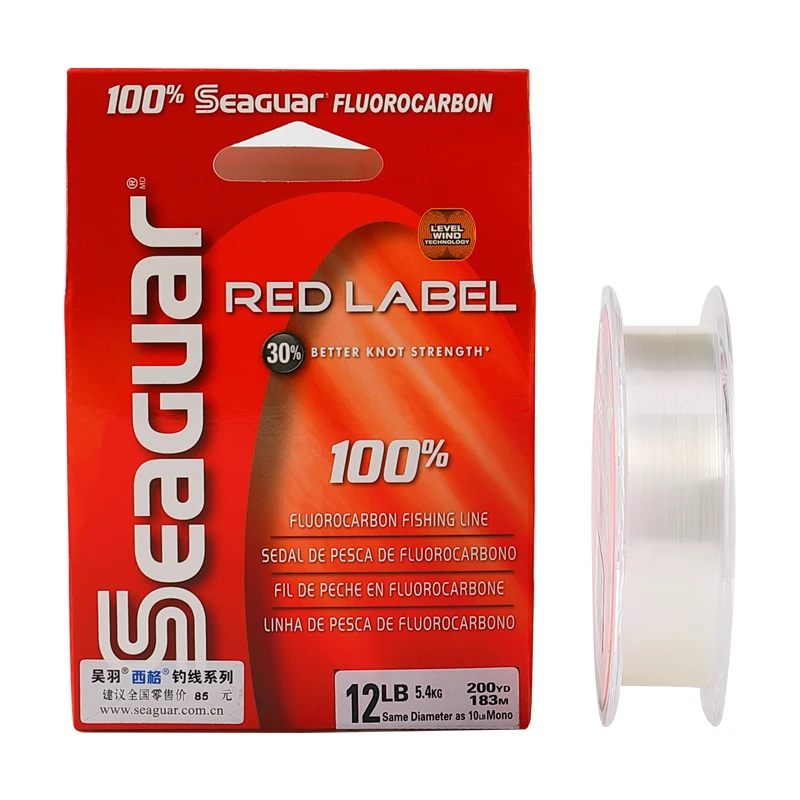 Оригинальная леска SEAGUAR RED LABEL 6LB-12LB Фторуглеродные Лески 229 м/183 м