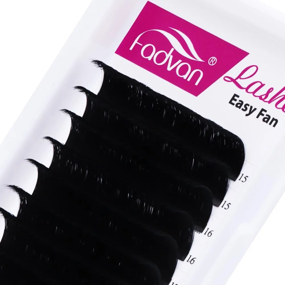 Fadvan Make-up Super Long Easy Fanning False Eyelash Extension 15-20mm Fast Blooming 2d/5d/6d/8d/12d Fanning Lashes for Building