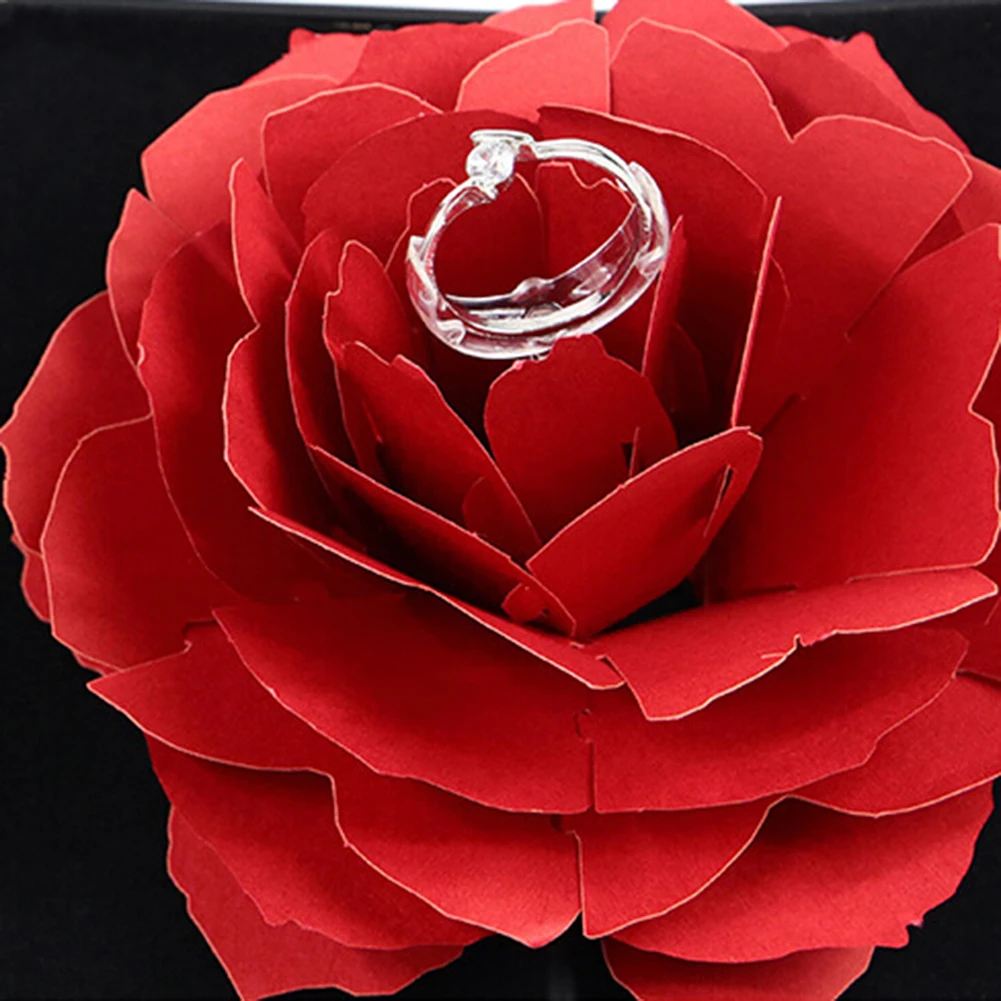 Unique Pops Up Rose Wedding Engagement Rings Box Surprise Jewelry Storage Holder Valentine'S Day Best Gift Boxes For Women Rings 29 Unique Pops Up Rose Wedding Engagement Rings Box Surprise Jewelry Storage Holder Valentine'S Day Best Gift Boxes For Women Rings