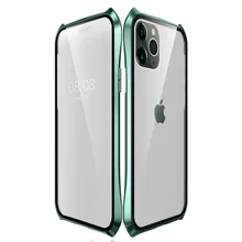 Магнитный чехол для iphone 11 Pro Max Чехол передняя задняя прозрачная стеклянная крышка летучая мышь металлический бампер 360 для iphone 11 Pro роскошные чехлы