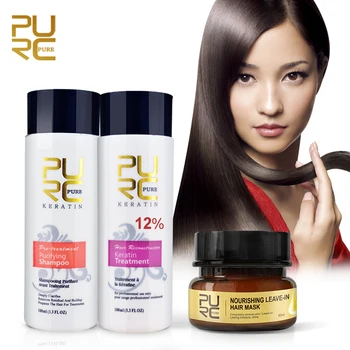 

PURC 12% formalin keratin hair treatment and purifying shampoo and remove odor make hair shiny Leave-In Hair Mask