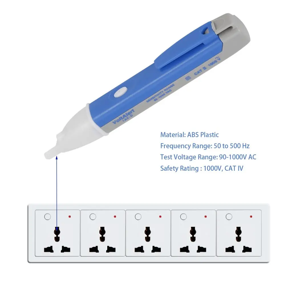 interapid indicator Electric indicator 90-1000V Socket Wall AC Power Outlet Voltage Detector Sensor Tester Pen LED light test pencil Drop shipping best micrometer Measurement & Analysis Tools