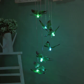 

LED Solar Wind Chimes Light Butterfly Color Change Windbell Lamp Automatically Recharging Fence Landscape for Garden Yard