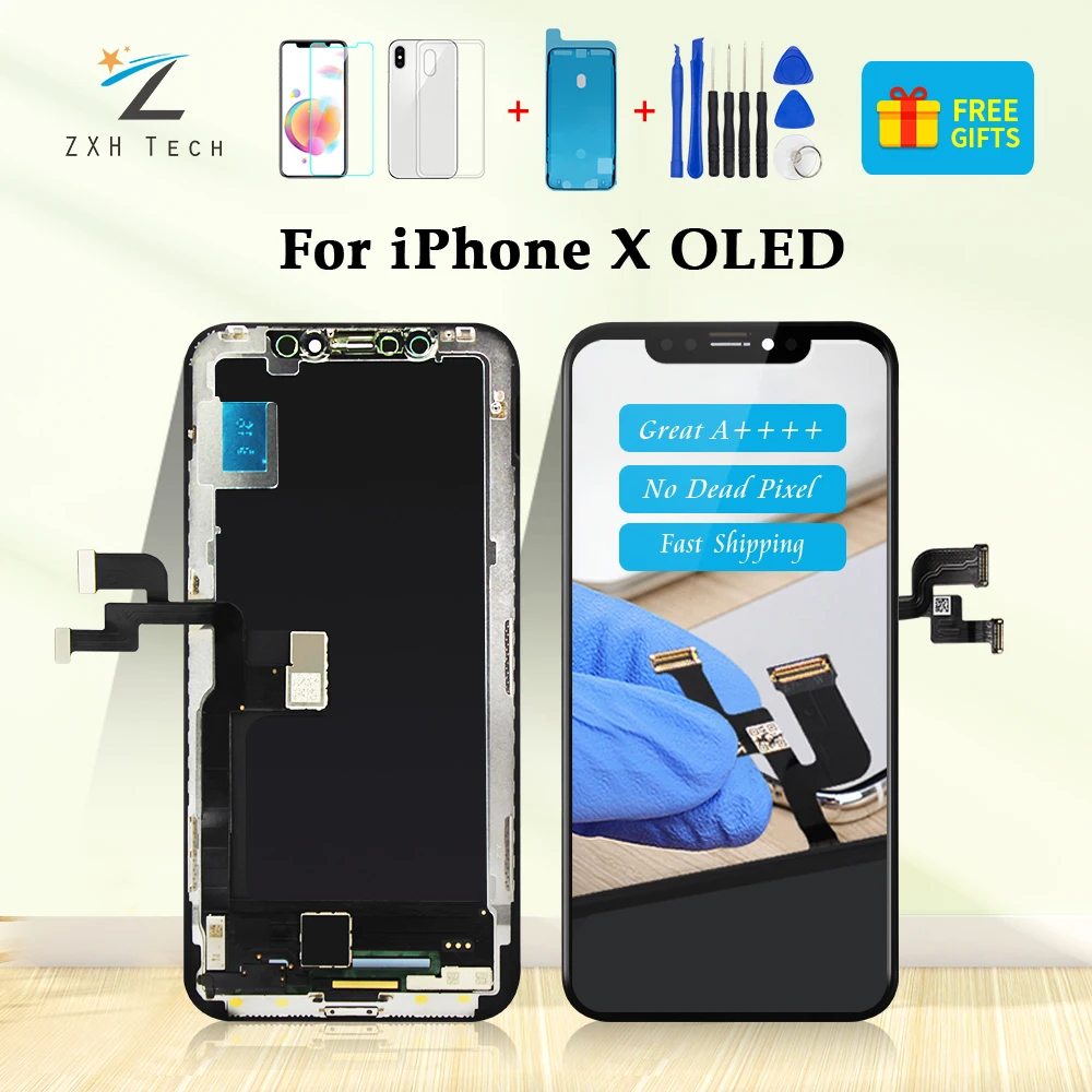 ЖК-дисплей для iPhone X дисплей с 3D сенсорным экраном дигитайзер в сборе OLED высокое