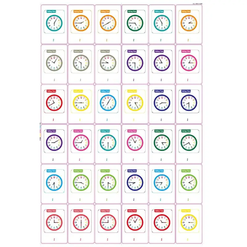 Telling Time Flash Cards Montessori Toy for Children Kids Early Preschool Learing Time Teaching Aids
