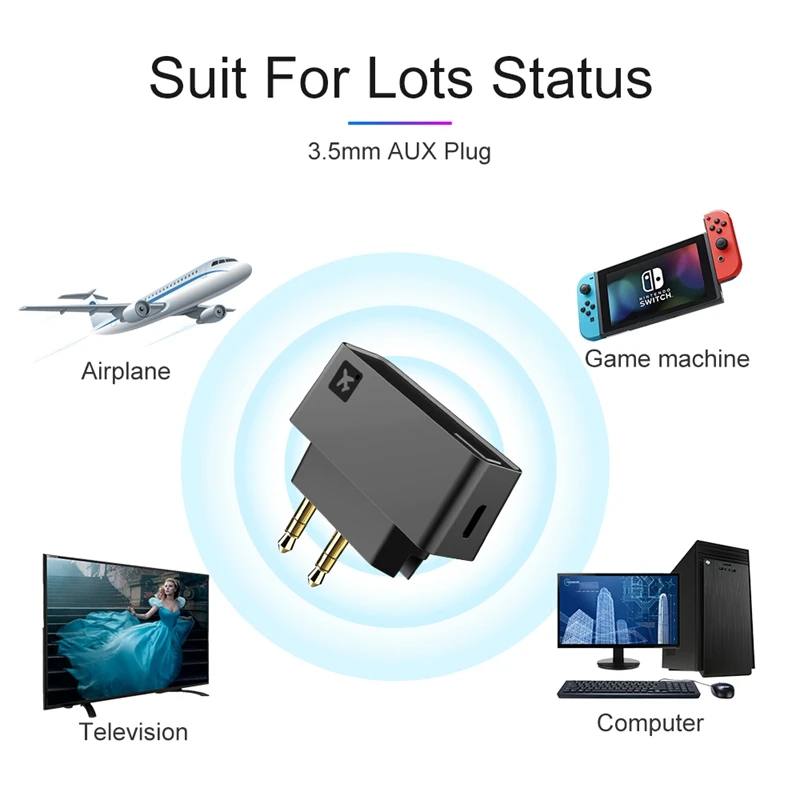 New Wireless Bluetooth o Transmitter Adapter for TV PC with Dual 3 5mm Jack for Bluetooth Headphone Receiver Speaker