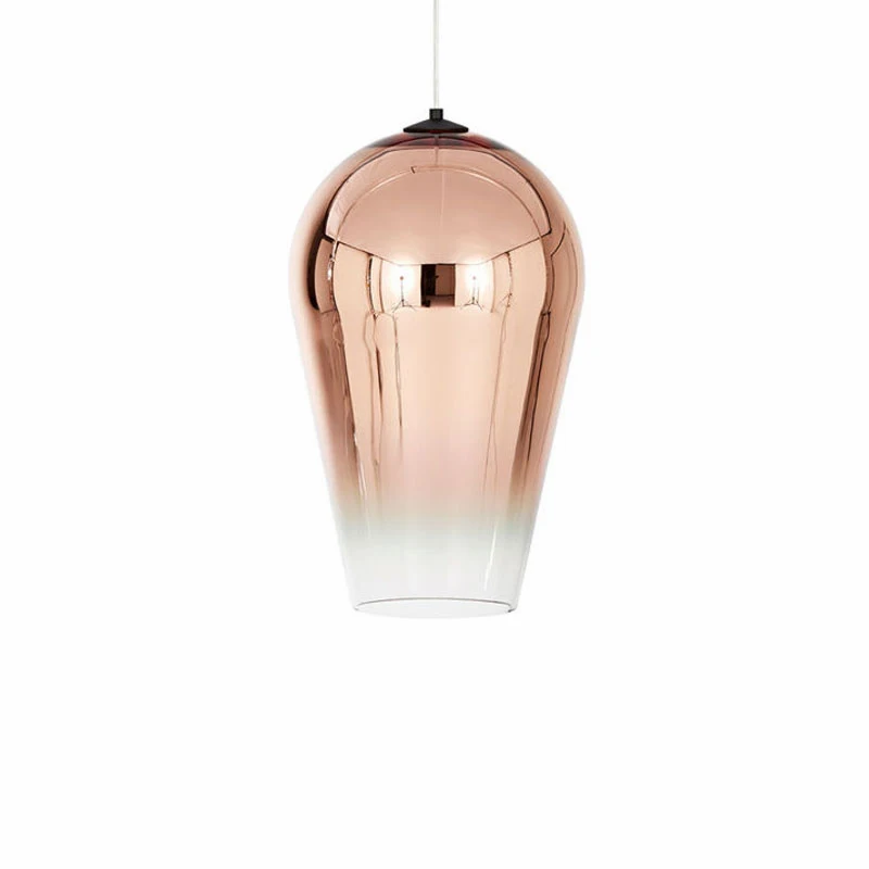 Подвесной светильник из скандинавского стекла Dixon Лофт Декор Гальванизированный градиентный светодиодный подвесной светильник для спальни кухонные подвесные лампы - Цвет корпуса: Rose Gold