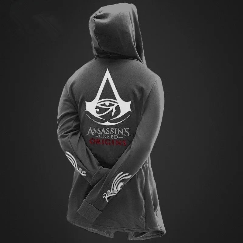 Zogaa толстовки мужские брендовые Moletom Assassin Master с длинным рукавом Assassins Creed Hood толстовка Повседневный пуловер Спортивная одежда Cotumes - Цвет: Серый